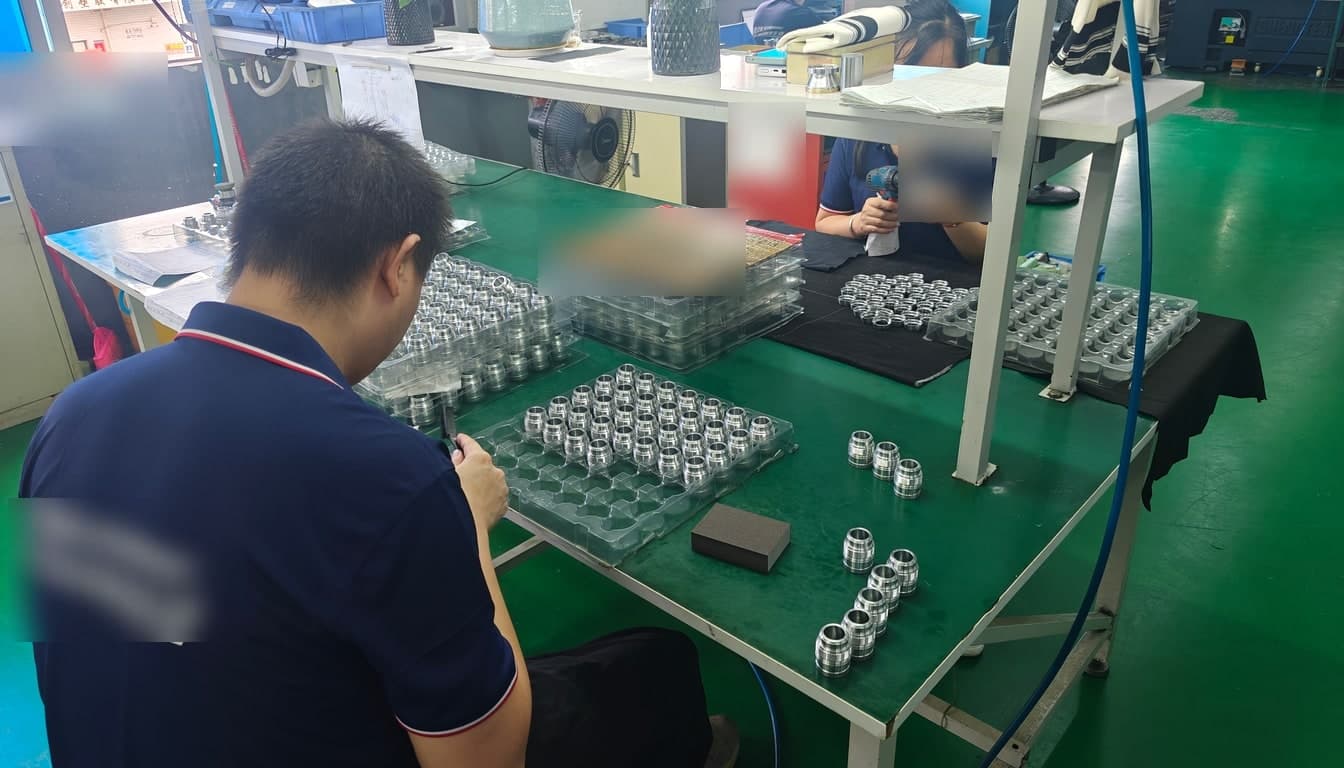 First-article inspection of freshly machined parts at the bench