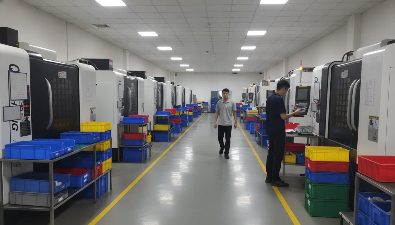 Precision CNC machining production floor