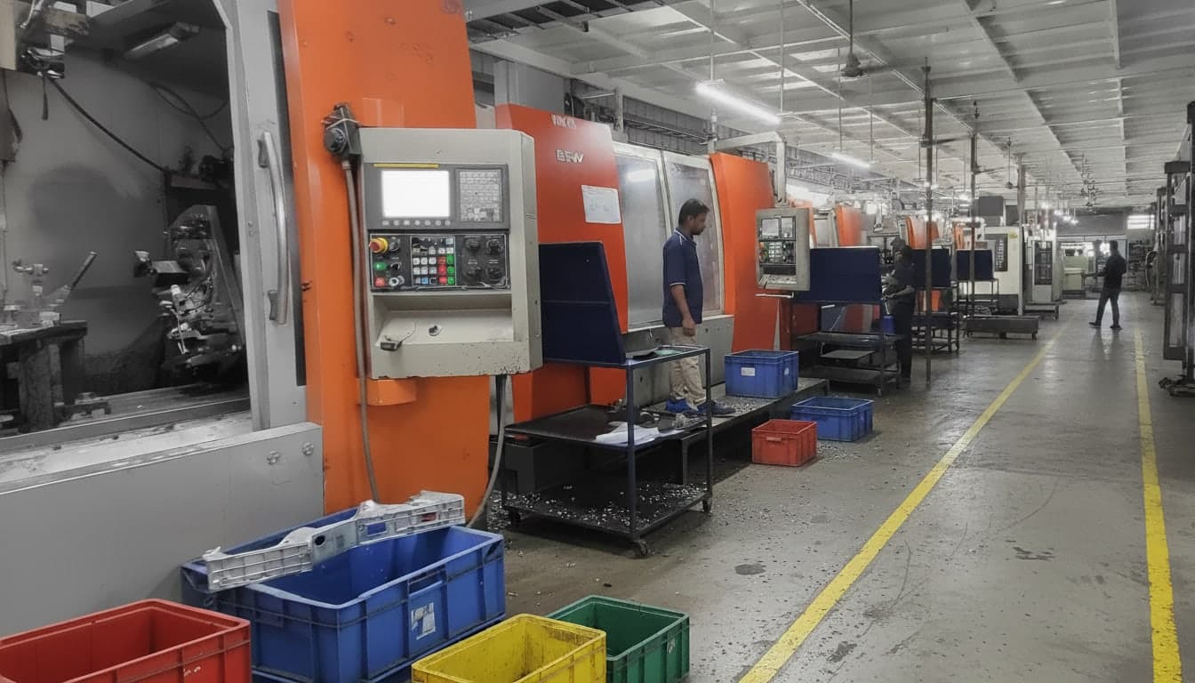 CNC machining production floor in India