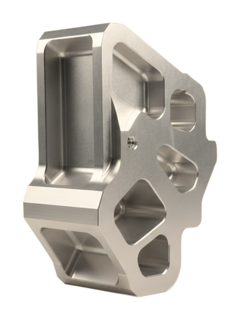 5-axis machined aluminum bracket