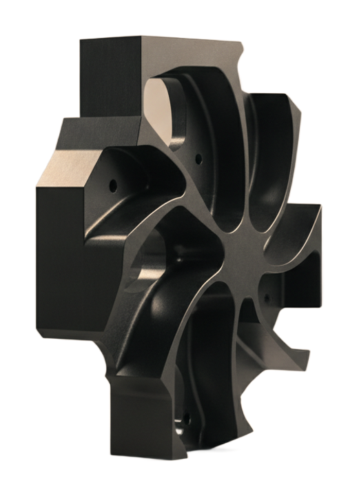 5-axis machined complex aluminum part
