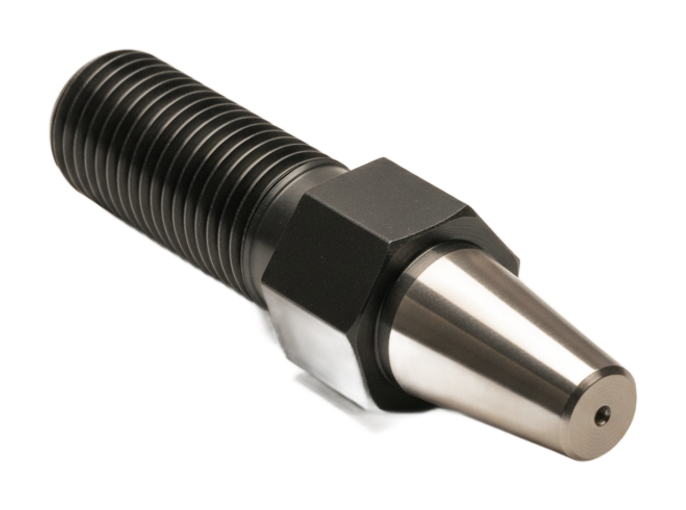 CNC-turned anodized aluminum shaft