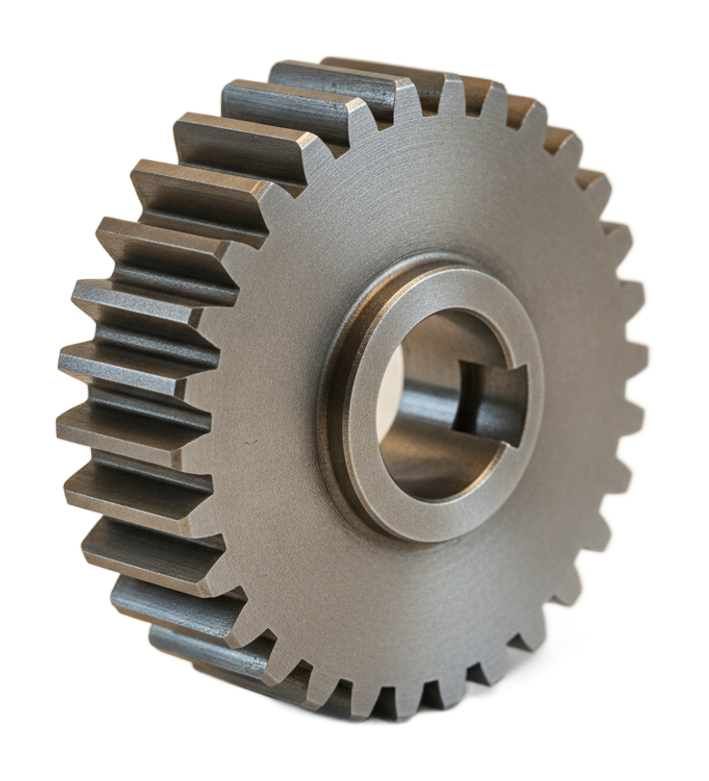 Wire-EDM-cut steel gear