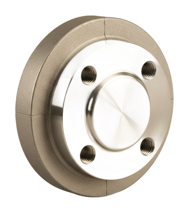 Die-cast flange with a machined sealing face