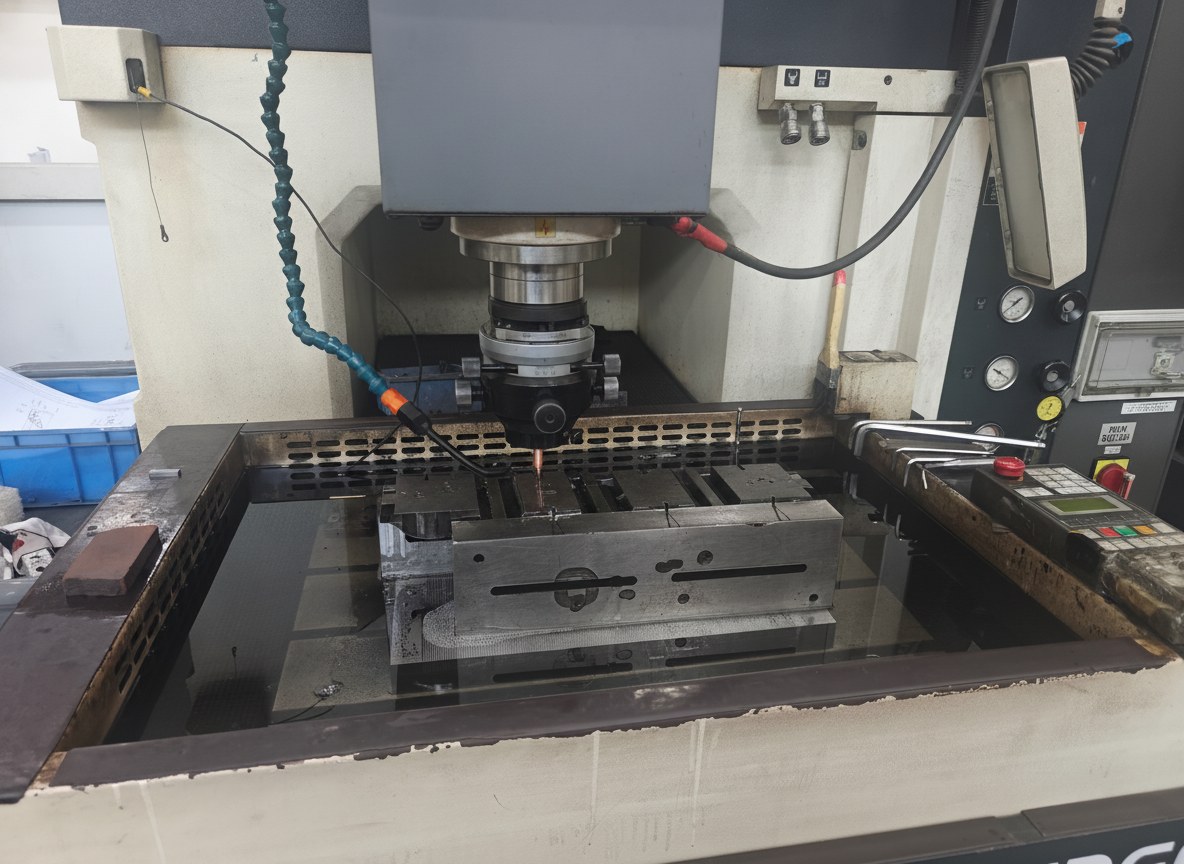 Sinker EDM machining a hardened steel mold cavity