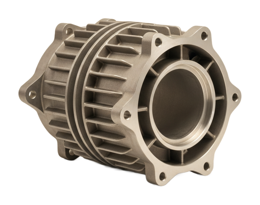 Die-cast aluminum e-motor housing