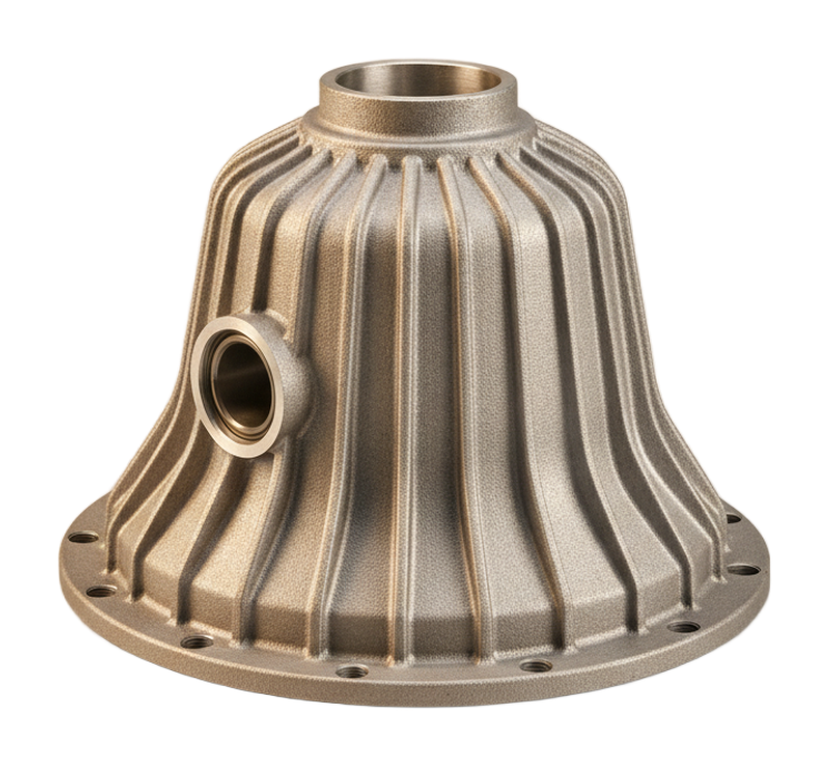 Die-cast aluminum transmission bell housing