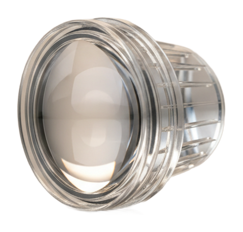 Clear molded optical lens and light pipe