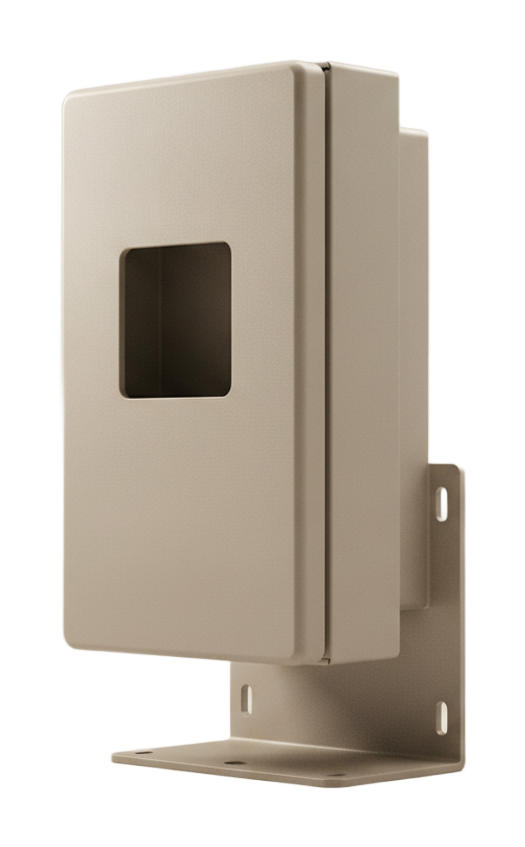 Folded steel EV charger enclosure