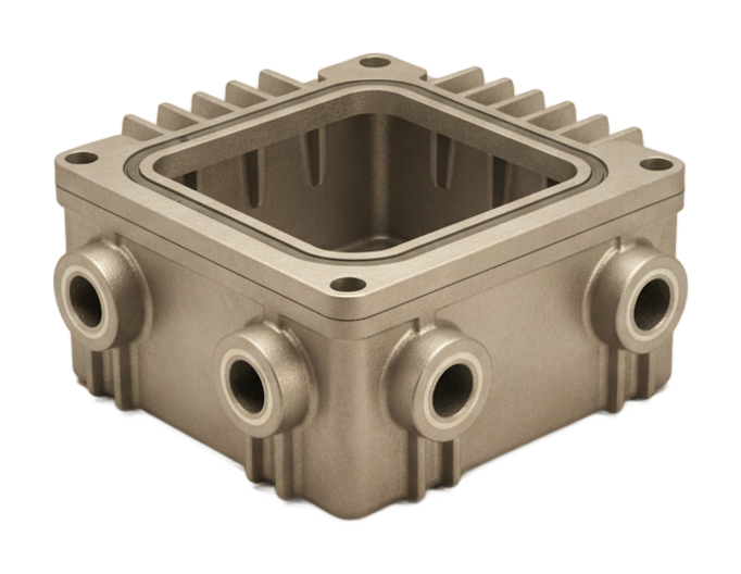 Die-cast aluminum power-electronics enclosure