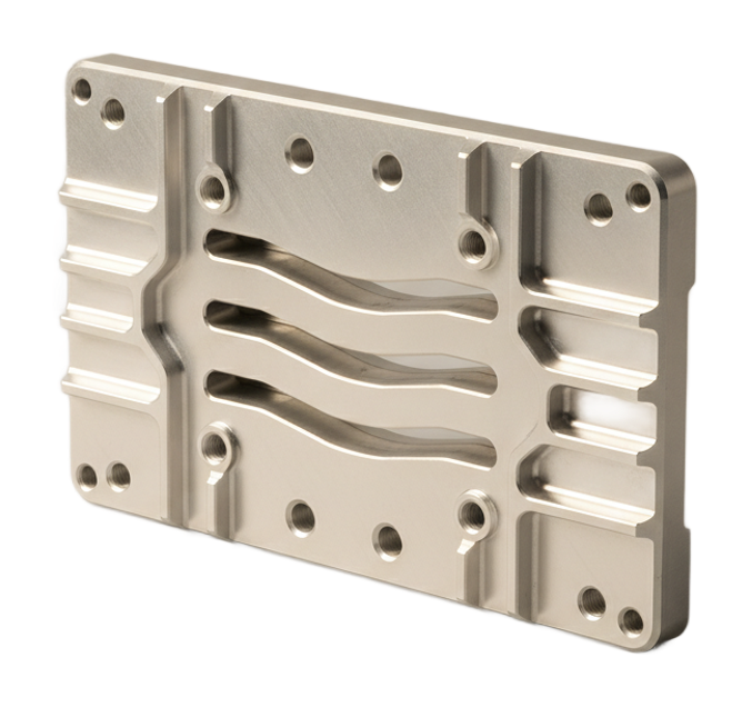 Machined aluminum battery module end plate