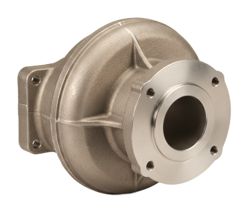 Cast aluminum industrial pump body