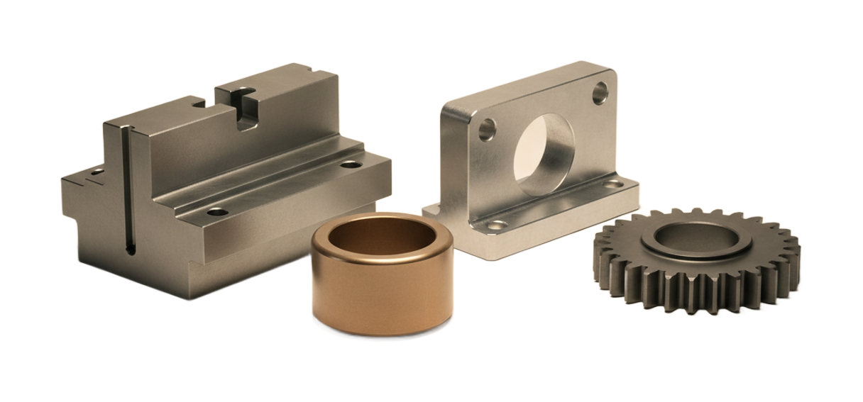 Group of industrial equipment parts