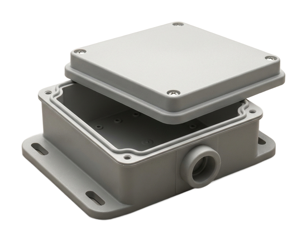 Injection-molded field sensor enclosure with gasketed lid