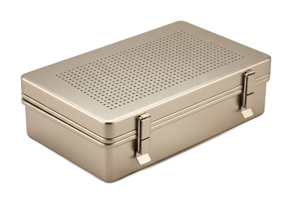 Folded stainless-steel sterilization case