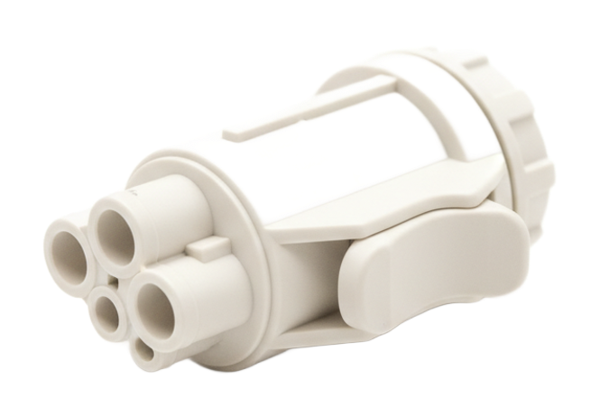 Molded medical device connector housing