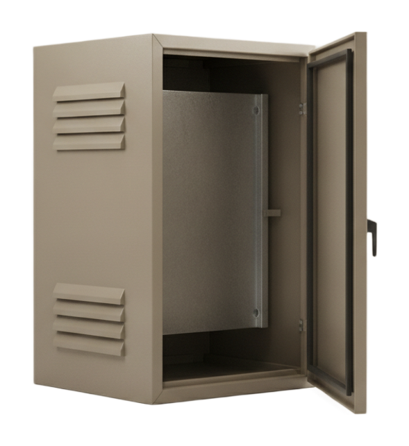 Folded steel robot controller enclosure