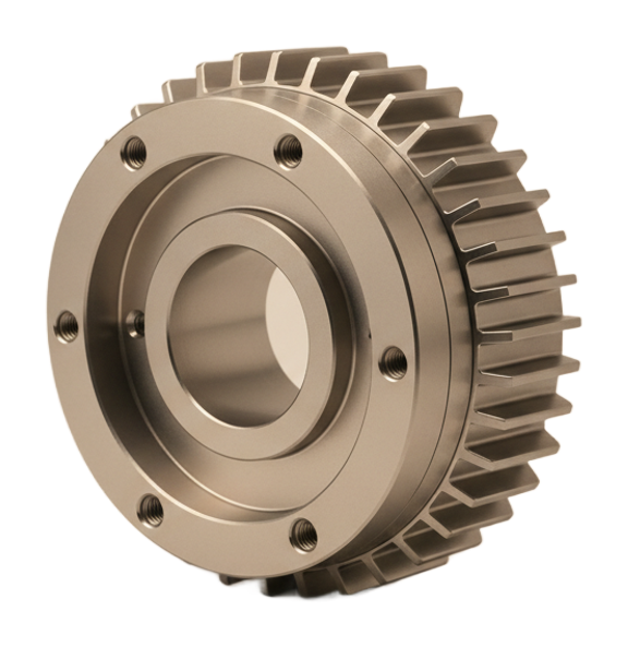Machined aluminum actuator gearbox housing