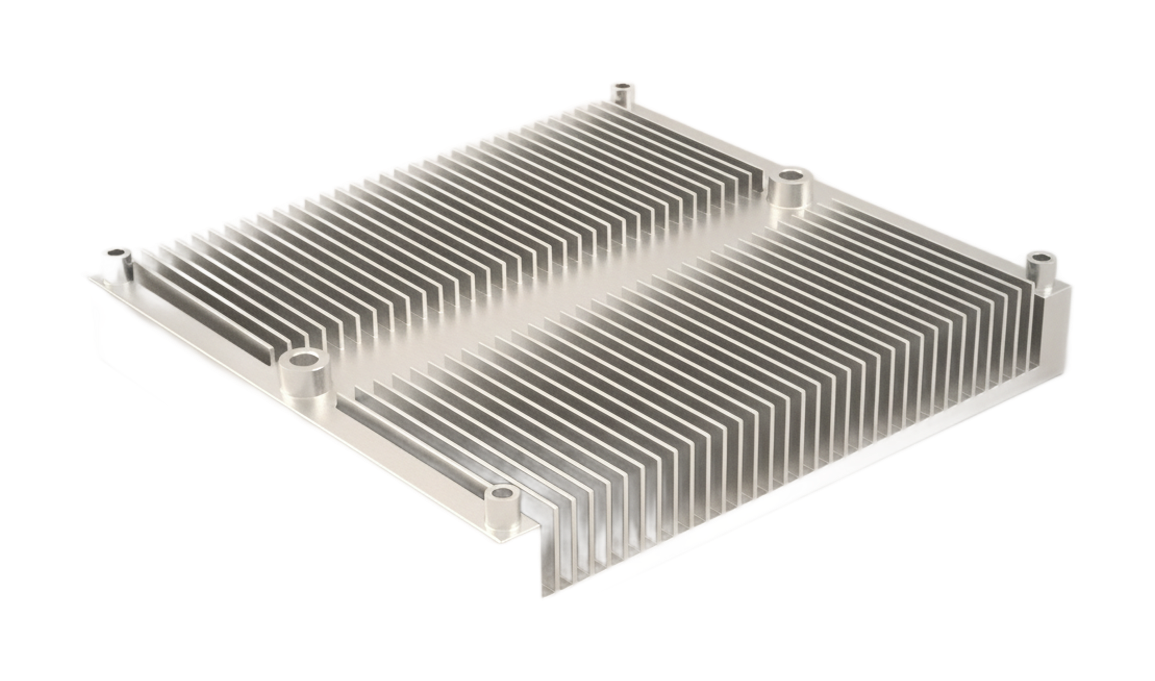 Machined aluminum telecom heat sink