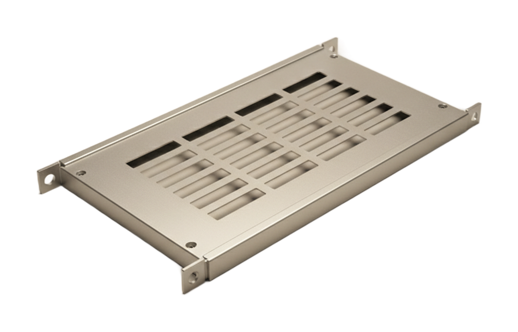 Folded aluminum telecom rack panel