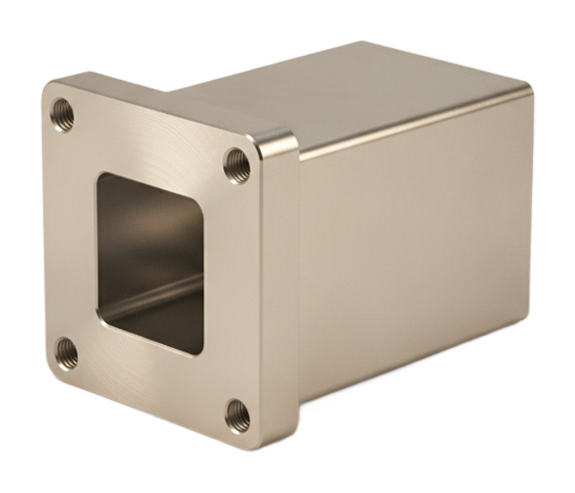 Machined aluminum waveguide flange